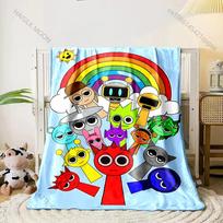 Play Music S-Sprunki Printed Blanket Warm Soft and Comfortable Home Travel Blanket Sofa Bedding Cover Blanket Child for Gifts Size: 75*100cm, Weight: 280 GSM