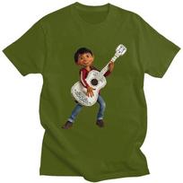 Custom Coco T Shirt Men 100% Cotton Tshirt Tees Short Sleeve Movie T-shirt Slim Fit 4XL gray
