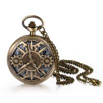 JEWELRYWE kišeninis laikrodis skeletas antikiniai skaičiai analoginis pakabinamas laikrodis kišeninis laikrodis vandeniui atsparus lydinio bronzos pilnametystės ceremonija gimtadienis metinės bronza