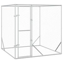 Outdoor Dog Kennel Silver 2x2x2 m Galvanized Steel