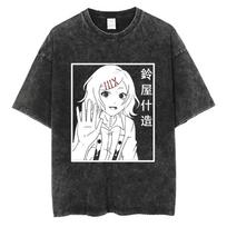 Anime Tokyo Ghoul Ken Kaneki Graphic T Shirt Men Vintage Gothic Tshirts Casual Loose Manga T-Shirt Harajuku Male Cotton T-shirt XXXL violetinė