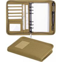 Tactical Padfolio Notebook Cover A6 Zippered Ring Binder Outdoor Adventure Travel Journaling Khaki