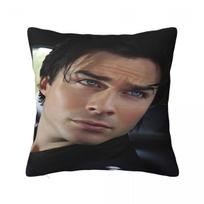 Damon Salvatore Pillow Case Novelty Pillow Cover Square Printed Cushion Cover Pillowcases For Sofa Home Decoration Peach skin 18*18(CM)-1Pcs