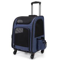 Sulankstomas vežimėlis-kuprinė augintiniams: Išplečiamas, Nešiojamas, Didelės talpos katėms ir šunims 02-1 Blue - Expandable Trolley