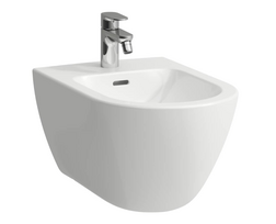 Pakabinamas bidė Laufen PRO X, H8308600003021, balta 000, 1 anga maišytuvui viduryje, be šoninių angų vandens įvadui