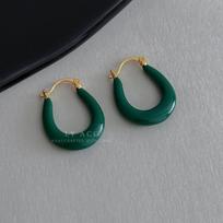 Retro color ring earrings, ear buckles, light luxury fashion, simple personality, daily high-end commuting versatile atmosphere earrings gray