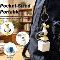 Seagull Design Fidget Keyboard Keychain Mini Stress Relief Finger Press Toy for Party Favors Small Gifts gray
