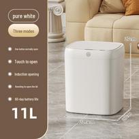 Išmaniojo jutiklio šiukšliadėžė virtuvei, vonios kambariui ir miegamajam – prabangaus dizaino 12L Three-Mode Pure White - Rechargeable Model