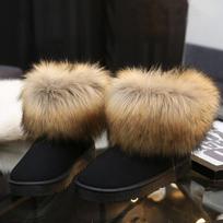 Moteriški sniego batai Klasikiniai žiemos dirbtinio kailio šilti moteriški ankle boots Stori pliušiniai plokščiapadžiai medvilniniai batai Moteriai Botas Mujer WSH4707 37 brown