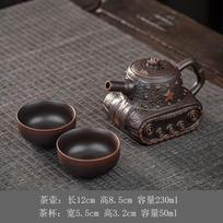 Creative Purple Pottery Teapot Vintage Tea Infuser Pot Tea Soaking Kettle With Strainer Dahongpao Tea Items Accessories Set