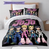 JoJos Bizarre Adventure Comfortable Soft Duvet Cover, Kids Bedding Set Gift, Extra Large Different Sizes -HE32 EU Single 135*200cm/53x79in 3pcs black