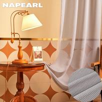1PC NAPEARL Deimantinės grotelės tuščiavidurės tiulio užuolaidos Šiuolaikinė elegantiška svetainės permatoma užuolaida namų dekoravimui W100cm x L130cm šviesiai pilka spalva