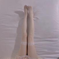 Sexy Black White Overknee Long Socks Sweet Girls Lolita Women Socks Punk Gothic Lace Mesh Legging One Size gray