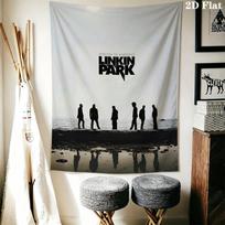 Linkin Park Wall Tapestry Aesthetic Wall Hanging Printed Fabric Blanket Decorative Tapestries for Bedroom Living Room Home Decor 100cm x 150cm gray