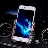 Car Phone Holder Women Diamond Crystal Car Air Vent Mount Clip Mobile Phone Holder Stand in Car Bracket Interior Accessories violetinė