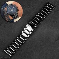 Klasikinė nerūdijančio plieno laikrodžio apyrankė 20 mm 22 mm juoda laikrodžio dirželis, skirtas Armani Black Warrior AX7105 AR1970, skirtas Huawei Watch Gt2/3 22MM black