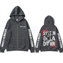 System of A Down Užtraukiama Hoody Vyrams Moterims Roko Vintažinė Vilnos Užtraukiama Striukė Vyriška 90-ųjų Alternatyvus Metalinis Merch Užtraukiama Palaidinė 2XL tamsiai pilka spalva