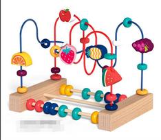 Montessori mediniai žaislai Mediniai ratai Karoliukų vielos labirintas Traukinuko žaislai Vaikų edukaciniai mediniai dėlionės labirintai Vaikams žaislas blue