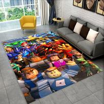 3D Animacinis R-Robloxs Žaidimo Kilimas Kilimas Žaidimų Kambariui Miegamajam Svetainei Sofai Namų Durų Kilimėlis Dekoras, Plotinis Kilimas Neslystantis Grindų Kilimėlis Dovana 40x60cm black