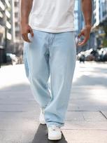 Men's Baggy Jeans Light Blue / White Lucky Dice LD Clothing M gray