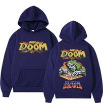 Rapper MF DOOM Hoodie Comic Vintage Style Hip Hop Graphic Hoodies Women Unisex Fashion Casual  Sweatshirt Harajuku Streetwear M tamsiai mėlyna spalva