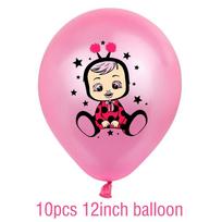 Cry Babies Magic Tears Theme Birthday Party Banner Cake Topper Balloon Baby Gift Perfect For Girls' Birthday Parties 10pcs Pink Balloons white