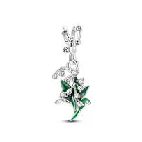 NEW 925 Silver,Green Leaves,Clover,Frog Beads Pendant Suitable for European Original Bracelet DIY Accessories,Exquisite Jewelry white