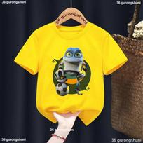 Nauji Berniukų/Mergaičių Marškinėliai Juokingas Crazy Frog Animacinis Spaudinys Marškinėliai Vaikų Mada Madingi Berniukų Drabužiai Balti Apvalia Kaklo Berniuko Marškinėliai Viršus 1-13 140 yellow