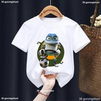 Nauji Berniukų/Mergaičių Marškinėliai Juokingas Crazy Frog Animacinis Spaudinys Marškinėliai Vaikų Mada Madingi Berniukų Drabužiai Balti Apvalia Kaklo Berniuko Marškinėliai Viršus 1-13 150 white