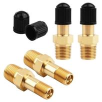A60Z1/8 Tank Valve,Metal, 4 Set Gold Schrader Valve 1/8, Brass Pipe With Air Compressor Tank Sealing Capsmay CN