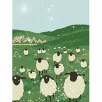 5D Diamond Painting Kit. Sheep Grazing In Meadow Diamond Mosaic Craft. Handmade Home Decoration for Living Room and Bedroom Round 20x30cm beige