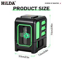 Compact Green Light Laser Level: 2-Line Auto Leveling Thin Line Projector Mini Tripod