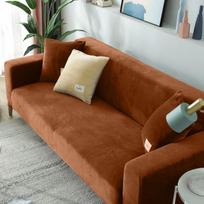 Aksominis Elastingas Sofos Užvalkalas L Formos Kampinės Sofos Užvalkalas Minkšto Audinio Sofos Dėklas Svetainei Armchair Protector 1 seat brown