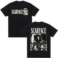 Gangsters Movie Scarface T-shirt Tony Montana Al Pacino Vintage Gothic T-shirt Men Women Clothing Cotton Oversized T Shirts Tops XL įvairiaspalvis