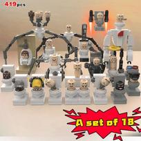 MOC Skibidi Toilet Action Figures Building Blocks Set For Kids Titan TVMan Spider Construction Boys Toys Christmas Gifts gray