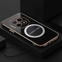 Xiaomi Redmi Note 14 Pro+ dėklas Redmi Note 14 Pro telefono dėklas Magnetinis pritraukimas Dengtas smūgiams atsparus silikoninis galinis dangtelis Case & Strap&Redmi Note 14 Pro+ 5G (Global)