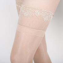 Retro Oil Flashing Stockings Women Sexy Transparent Lingerie 15D Lace Top Silicone Stay Up Thigh High Stockings Glossy Medias M
