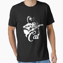 Cat Stevens White Stencil designed and sold by threeampersands vintage Washed Stretched graphic streetwear Comfortable Unisex M juoda