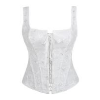 Moterų madingas korsetas su įsiūtais kaulais ir liekninantis bei kūno formavimo shapewear S balta