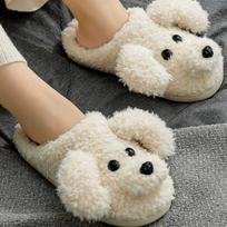 Winter fluffy women's fur slippers 235-250mm 2color CH974 white black