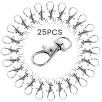 25/50/100/200Pcs Key Chain Clip Hooks Swivel Clasps D Ring Lanyard Snap Hook Lobster Claw Clasp for Keychain DIY Jewelry Crafts white