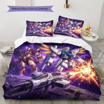 Mobile Suit Gundam Soft and Comfortable Duvet Cover,Children's Bedding Set Gift,Extra Large Size, Various Sizes Available -HYQ29 150*200cm/59x79in Single/Twin 3pcs gray