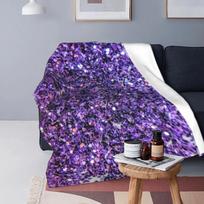 Graži levandų gėlių rašto pledas Minkštas violetinis botaninių gėlių pledas Madingas pūkuotas vilnos pledas Dvigulė King dydžio Size: 75*100cm, Weight: 230 GSM