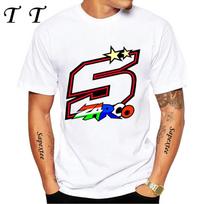 Johann Zarco 5 France GP Riding T-Shirt New Summer Men Short Sleeve Hip Hop Sport Boy Casual Tees Motorcycle White Tops 2XL white