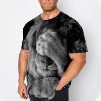 Men's Plus Size T shirt Tee Big and Tall Graphic Crew Neck Print Short Sleeve Spring & Summer Fashion Streetwear Basic Comfortable Casual 6XL black