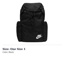 Nike Heritage Polyester Backpack Regular Unisex Black BA6150-010 One Size 1 juoda