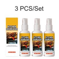 Kitchen Grease Degreaser Cleaning Spray Strong Stain Remover Range Hood Stove Oven Multi Surface Fast Acting Remover 50ml 3 PCS yellow