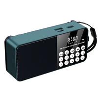 FM radijo nešiojamasis įkraunamas Bluetooth garsiakalbis USB TF MP3 grotuvas su LED apšvietimu 3,5 mm ausinių lizdas lauko radijo FM imtuvas mėlyna