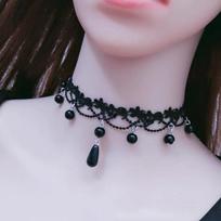 Korean Fashion Velvet Choker for Women Vintage Sexy Lace Necklace with Pendants Gothic Girl Neck Jewelry Accessories gray