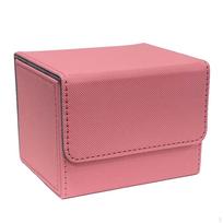 Trading Card Deck Box PU Leather Magnetic Closure Cards rožinė